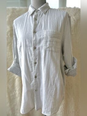 ✨rag & bone Light Stripe Cotton Button-Up Shirt